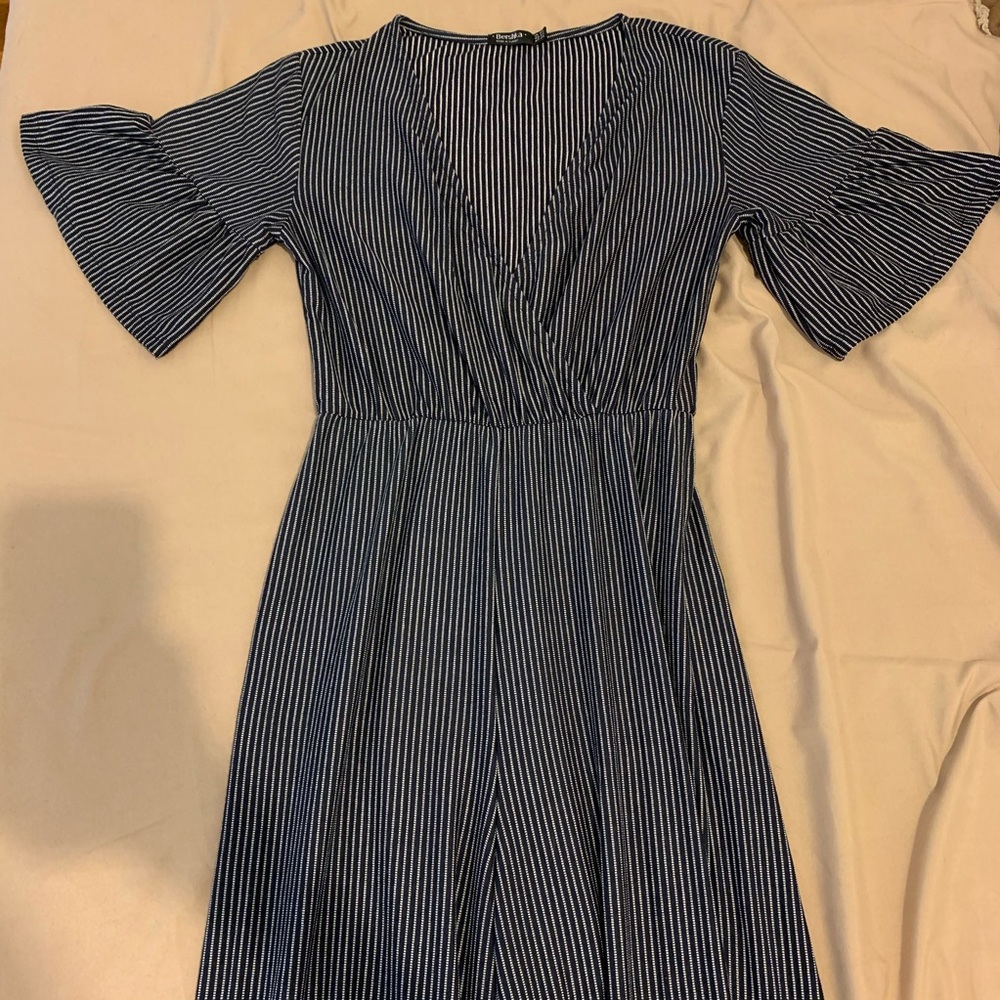 Navy pinstripe jumpsuit Size XS - Picture 2 of 10